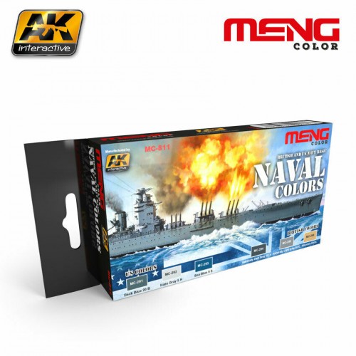 AK Interactive MENG MC811 BRITISH & US NAVY BASIC NAVAL COL acrylic paints set